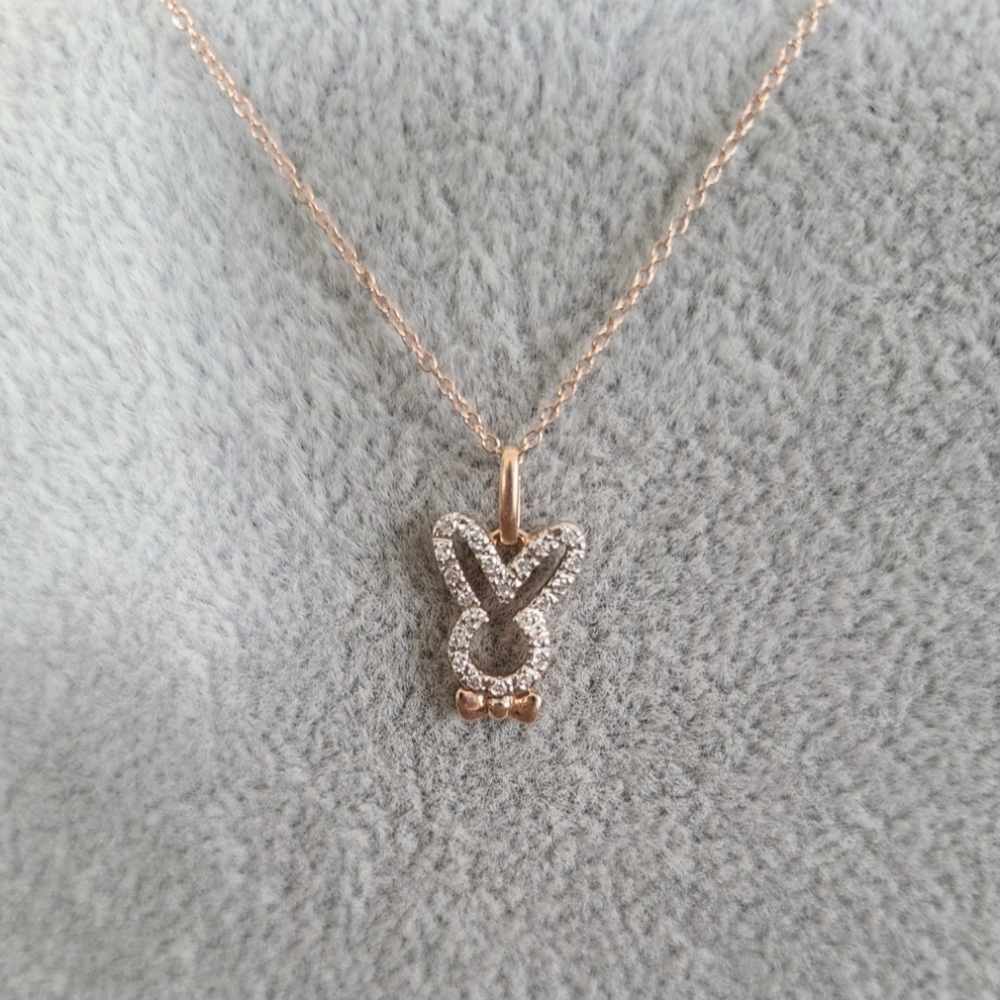 14K Rose Gold Bunny Charm Necklace